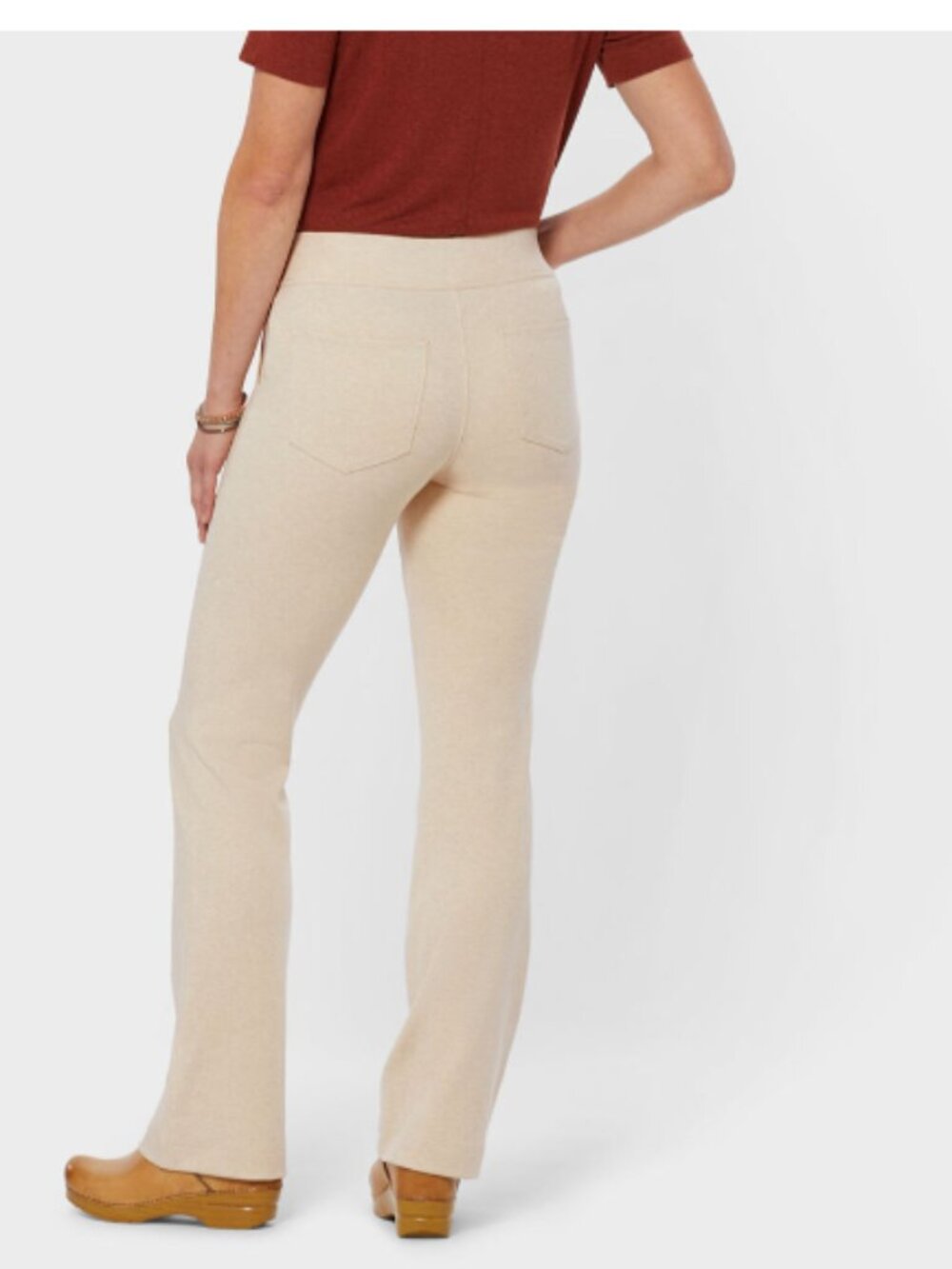 Women's NoGA Naturale Cotton Bootcut Pants in Oatmeal Heather Size XL